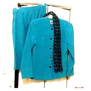 Leslie fay blue 2 piece suit